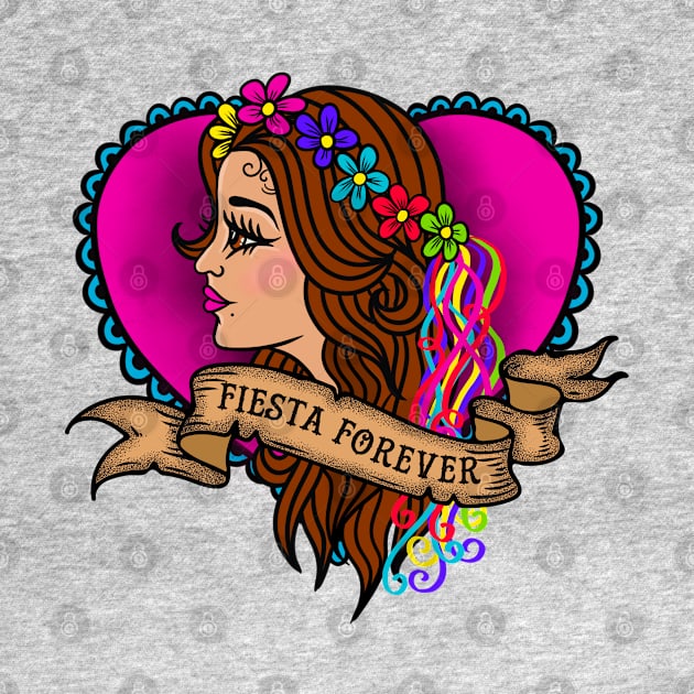 Fiesta Forever - San Antonio TX Fiesta Tattoo Girl by TheCraftyDrunkCo